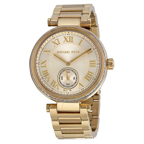 michael kors skylar gold crystal ladies watch|Michael Kors Skylar Champagne Dial Gold.